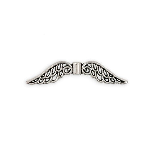 32x8mm Pewter Angel Wing Bead (Package of 1)