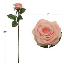 Set of 96 Beautiful 20&#x22; Pink Open Roses (4&#x22; Diameter) - Artificial Floral Decor for Weddings, Events, and Home Decoration