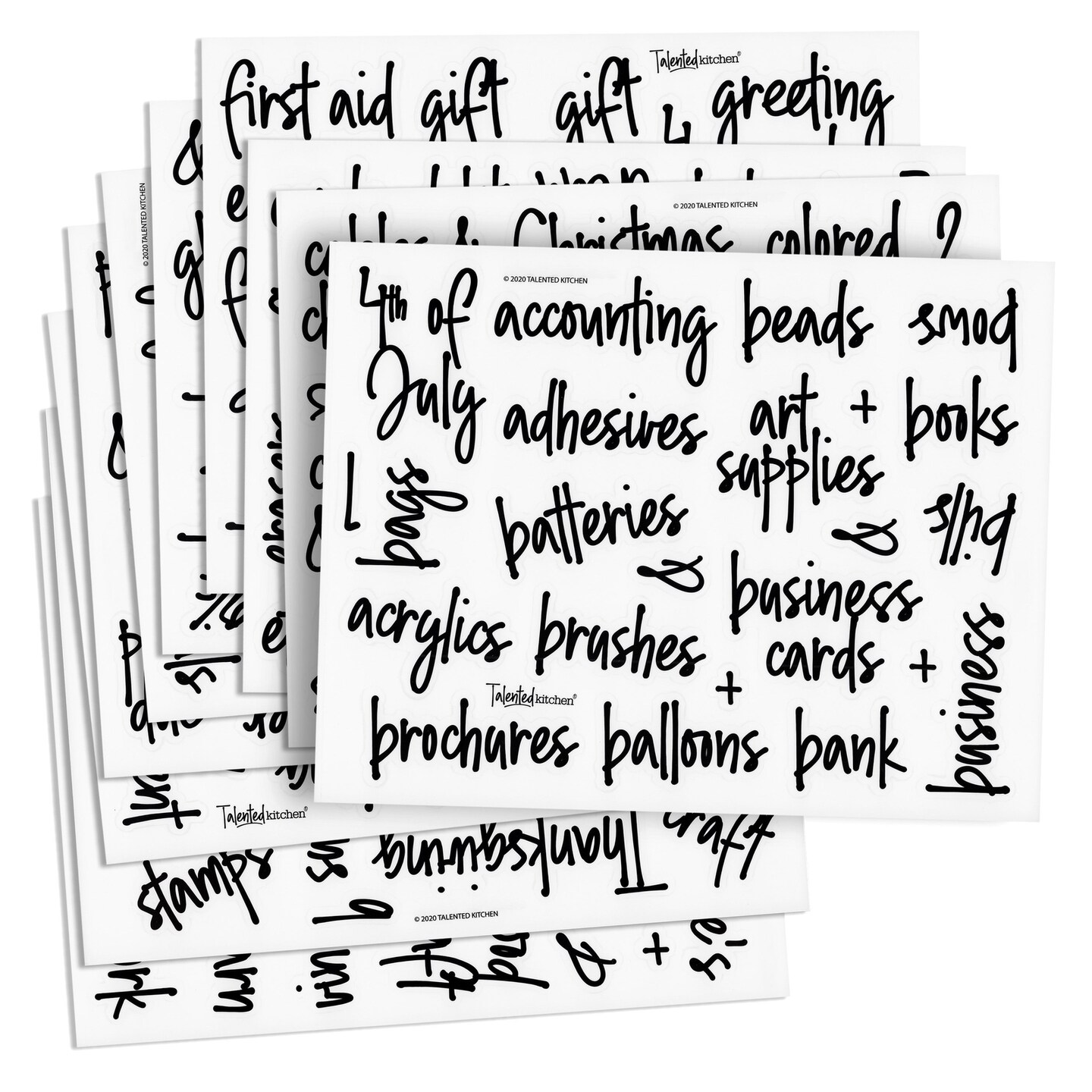 Talented Kitchen 212 Office and Craft Labels, Preprinted Water Resistant Stickers for School Classroom and Home Organization