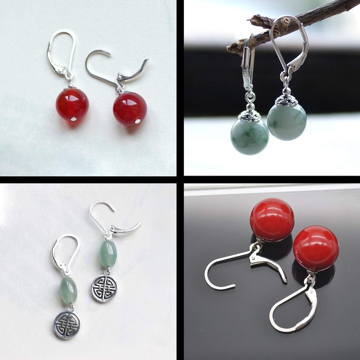 8pcs 925 Sterling Silver Leverback French Earring Hooks 10x16mm Hypo Allergenic Interchangeable Dangle Ear Wire Findings for Jewelry Making