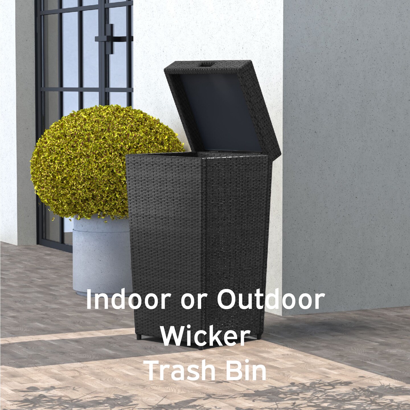 Nestl Wicker Trash Can