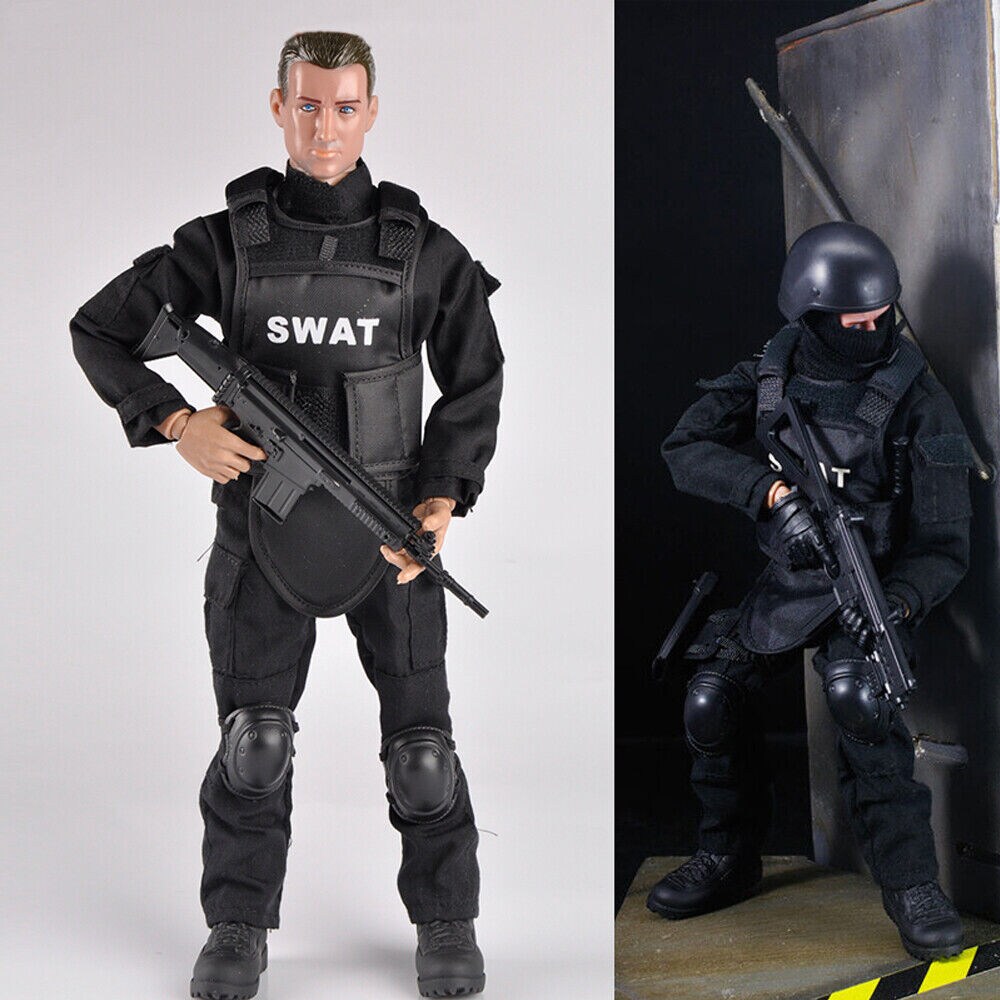 Kitcheniva 12" SWAT Black Uniform Model Military Army Suit Toys