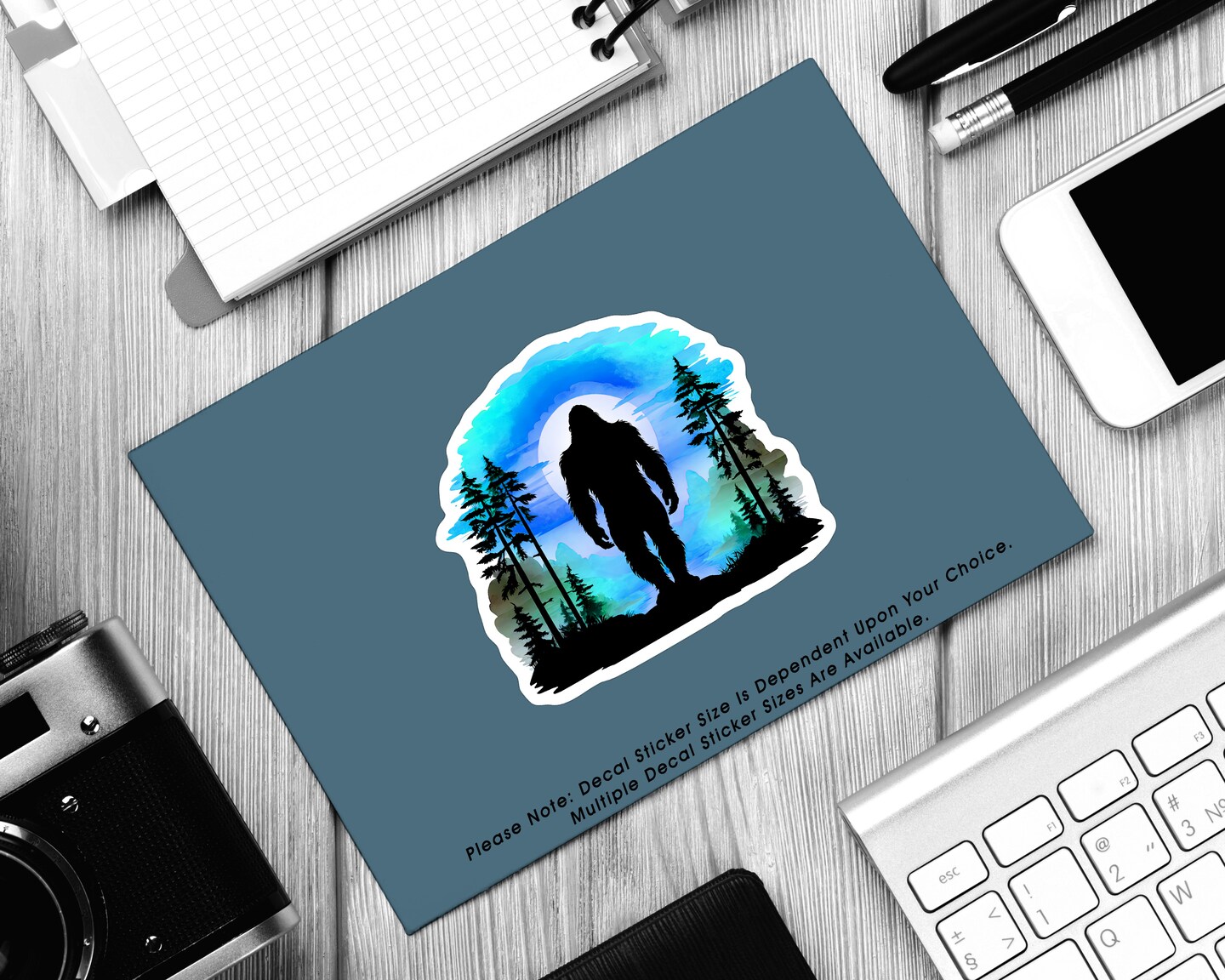 Bigfoot Silhouette Moon, Vinyl Decal Sticker In Multiple Sizes 