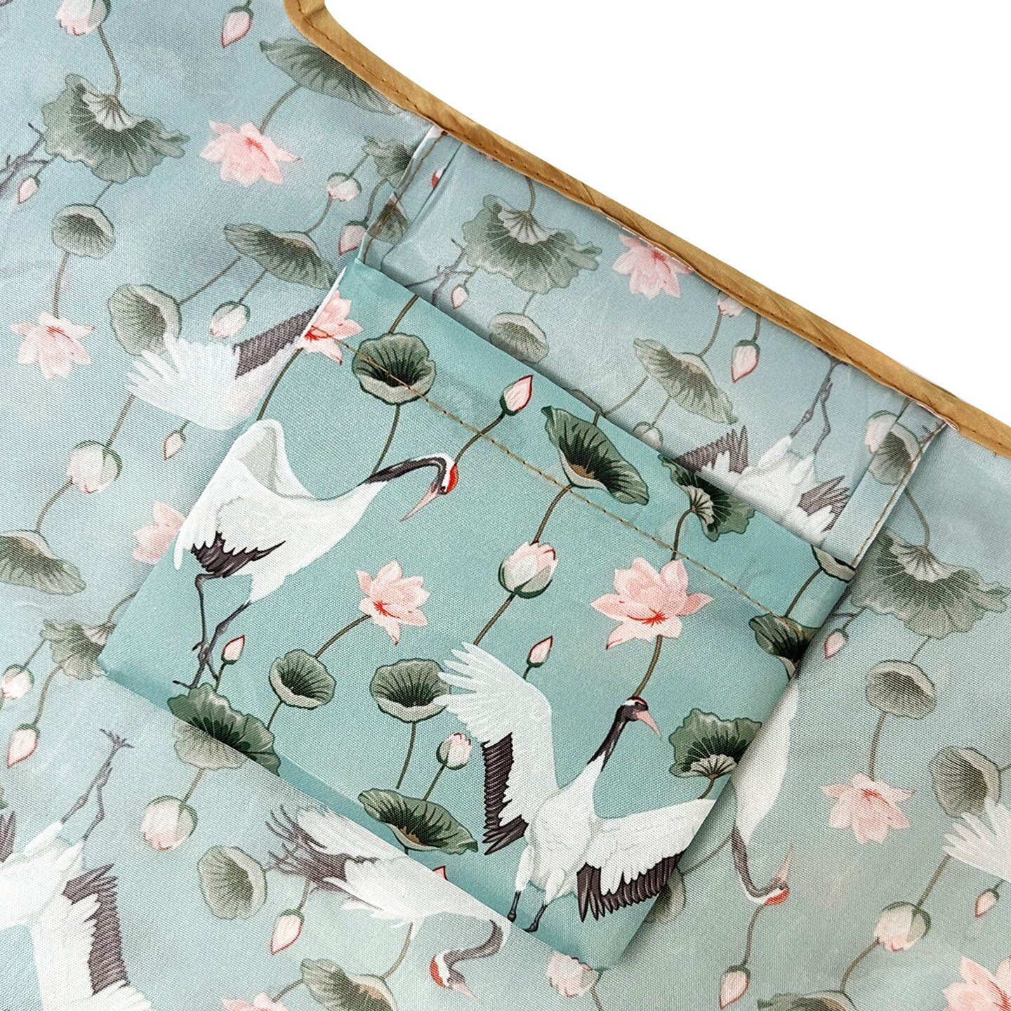 Wrapables Large & Small Foldable Tote Nylon Reusable Grocery Bags, Set of 2, Lotus Cranes