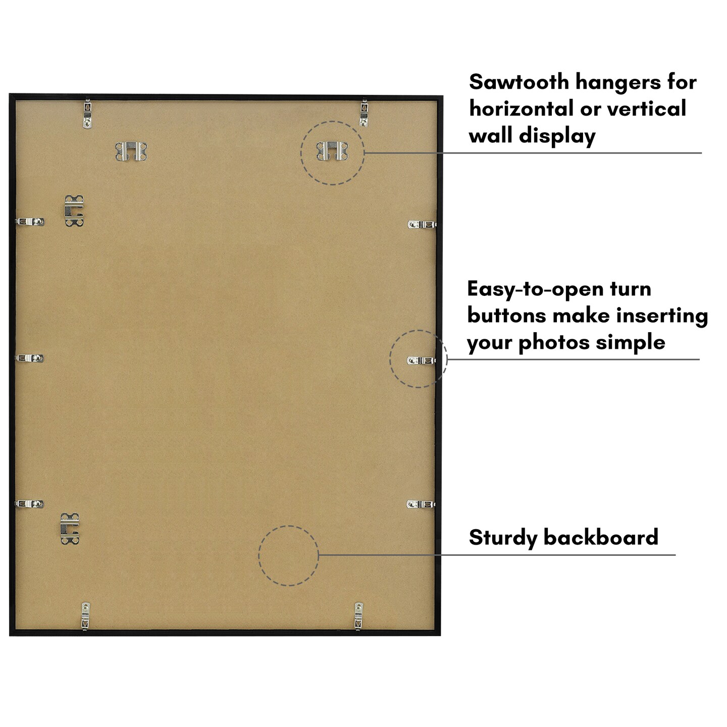 Americanflat Poster Frame - Perfect Frame for Photos and Artwork - Large Picture Frame - Polished Plexiglass - Hanging Hardware with Horizontal and Vertical Display - Black