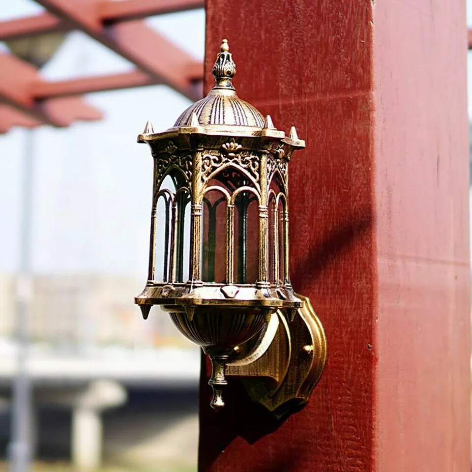 Retro Outdoor Lantern Wall Sconce Porch Light Lamp Exterior Lighting Fixture