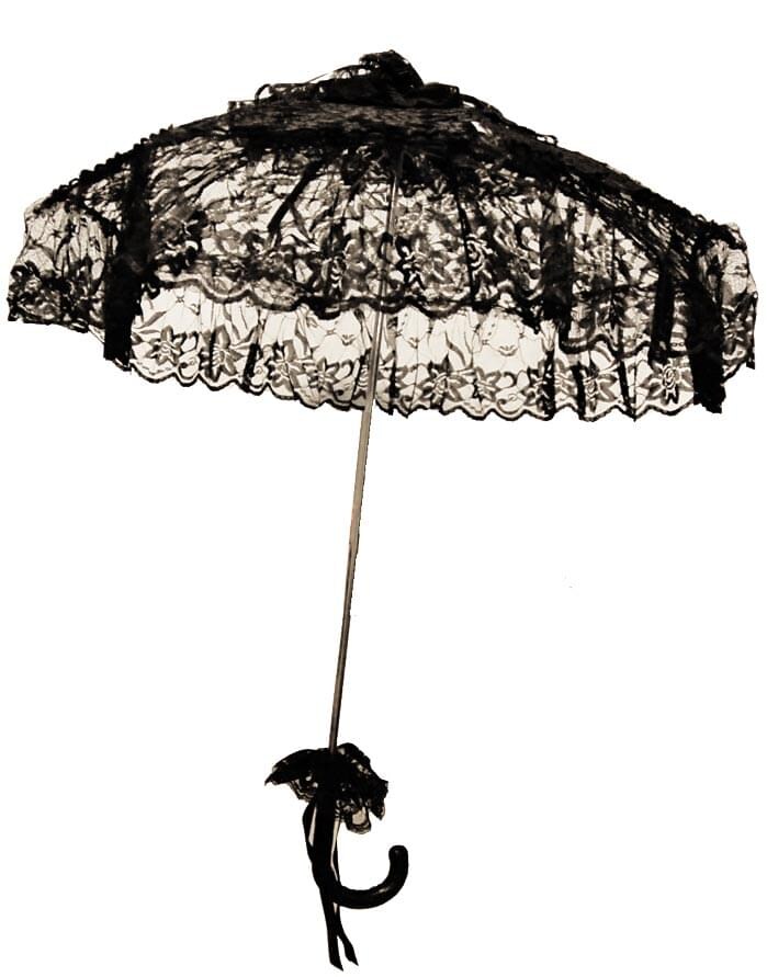 Steampunk Victorian Costume Umbrella Parasol 24&#x22; - Black