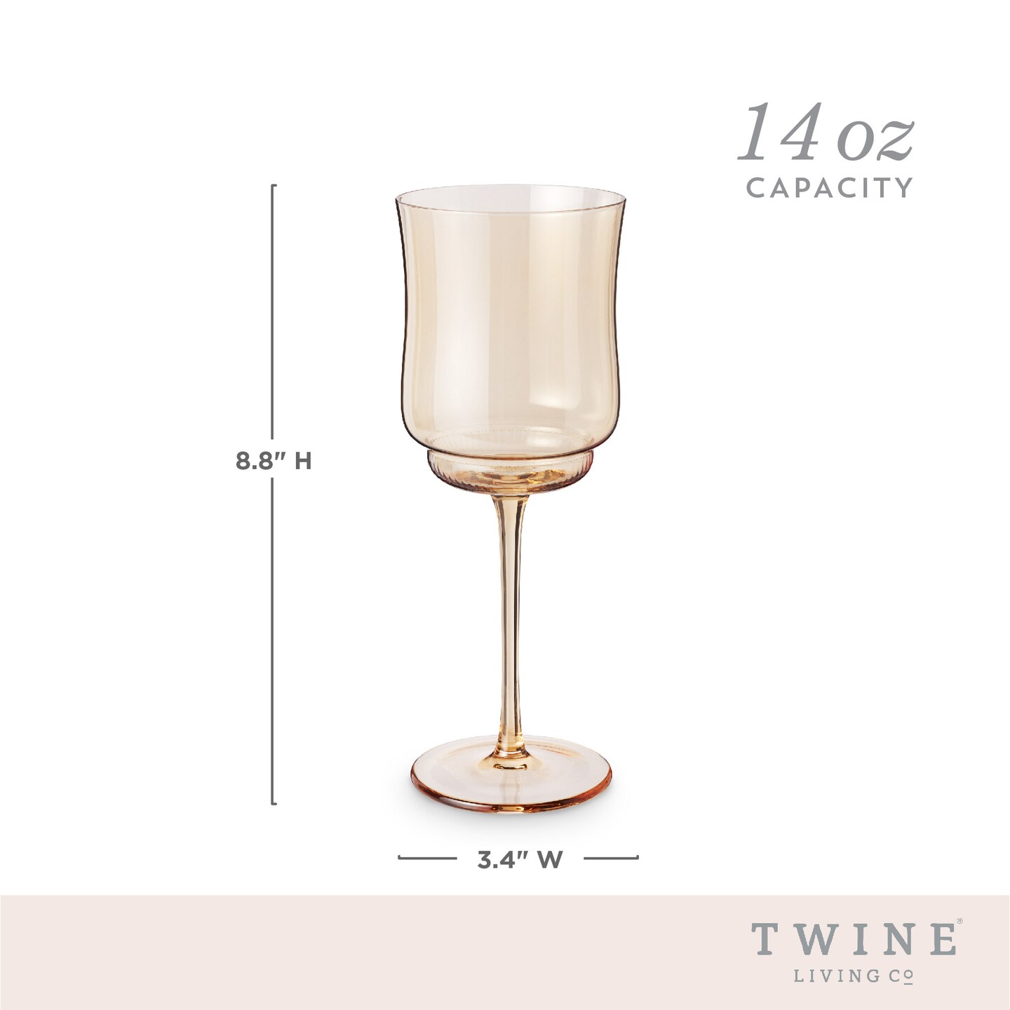 Tulip Stemmed Wine Glass in Amber 