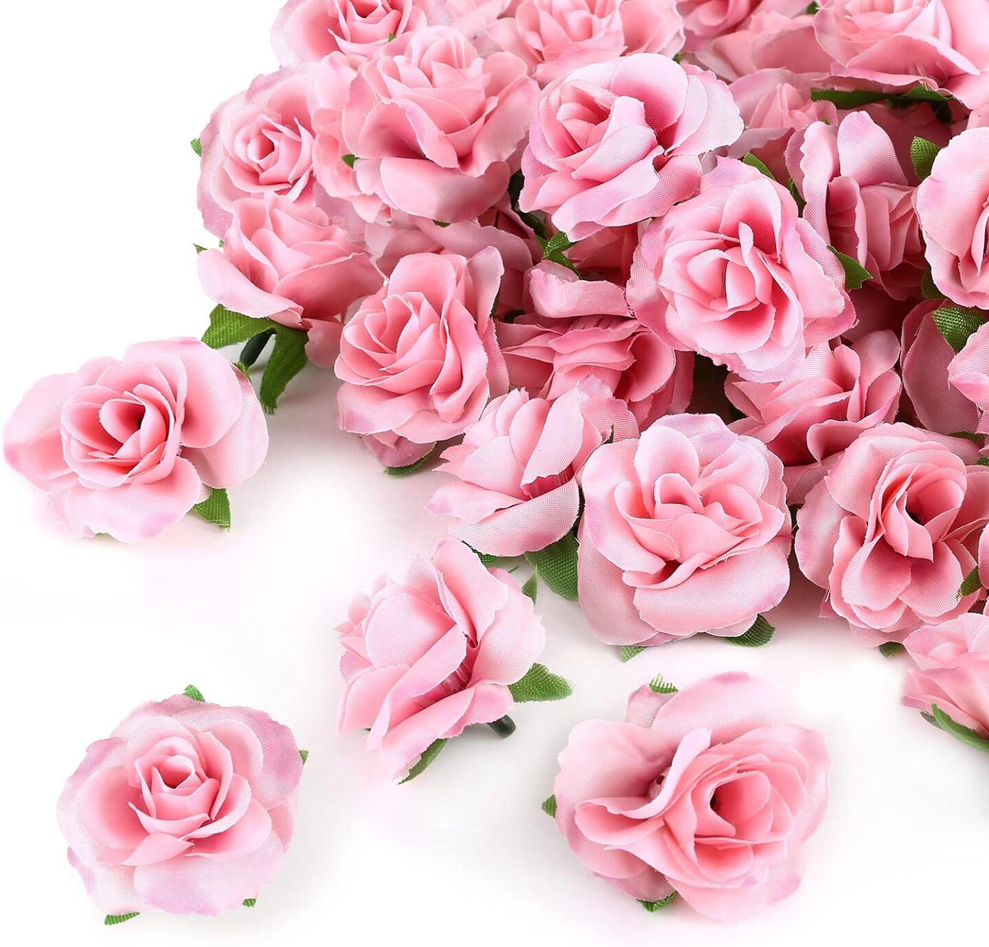 50-Pieces 1.6&#x22; Artificial Flower Heads Silk Roses