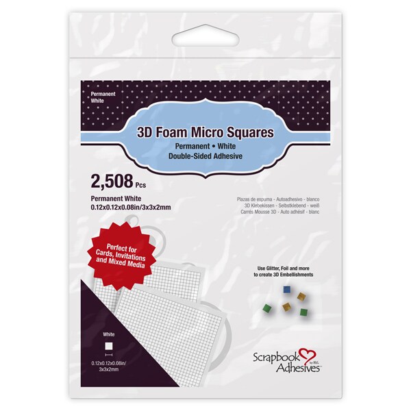 3D Foam Squares Micro White 2,508 pcs