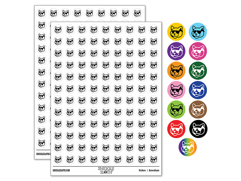 Cool Cat with Sunglasses 200+ 0.50&#x22; Round Stickers