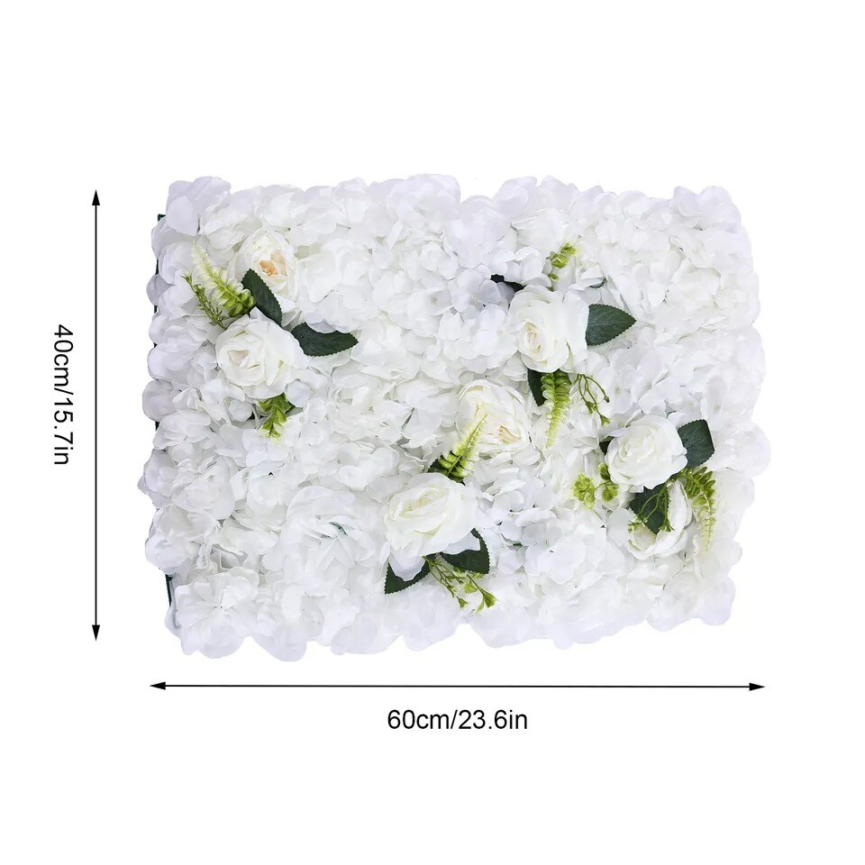 6 Pcs Artificial Wedding Silk Flower Wall Decor Background Rose Floral Panels