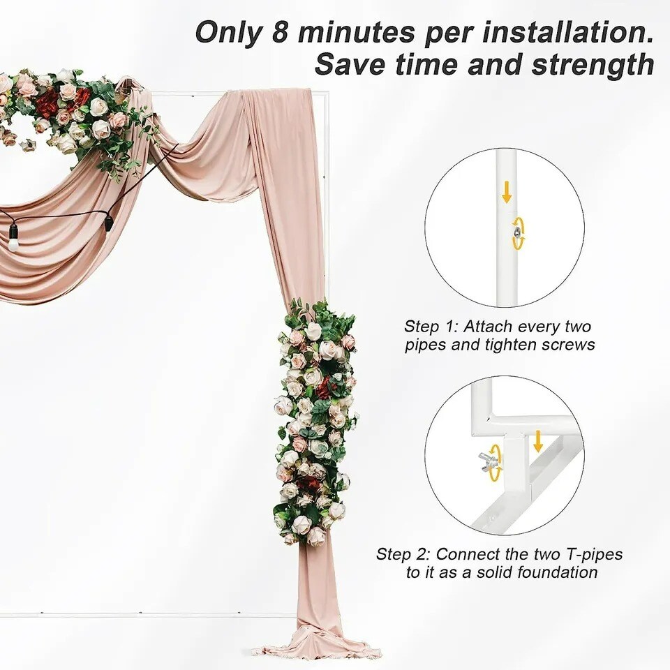 Square Metal Balloon Arch Stand Wedding Arch Backdrop Stand Arches for Ceremony