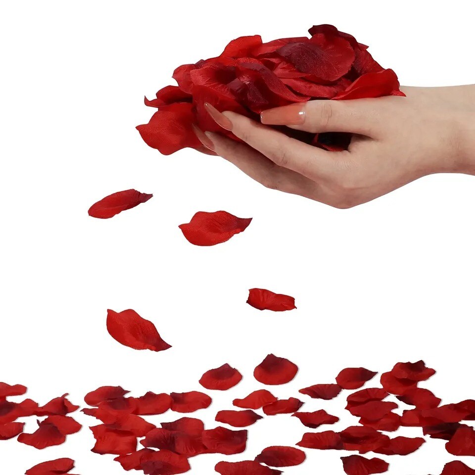 1200 Pcs Separated Red Silk Rose Petals