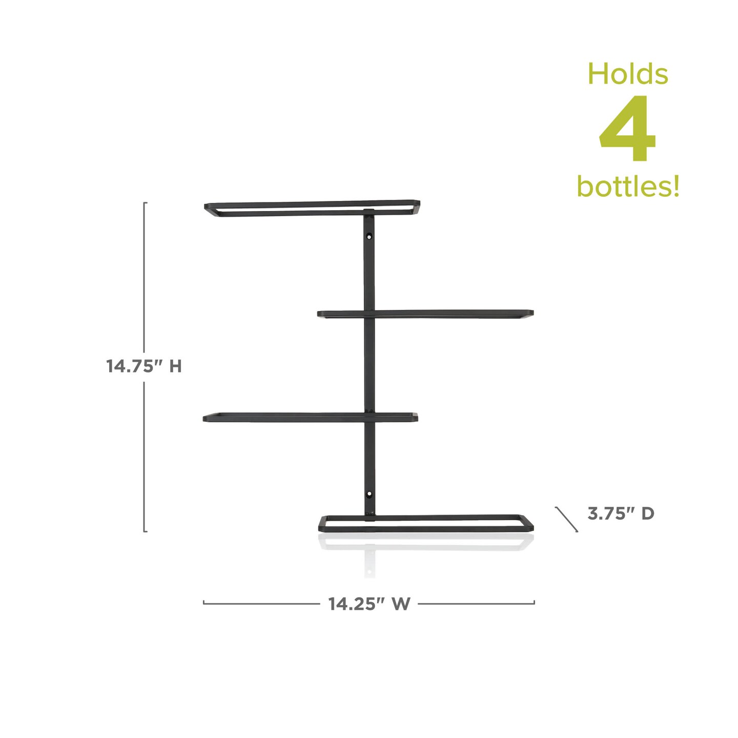 Four Bottle Wall Mounted Wine Rack