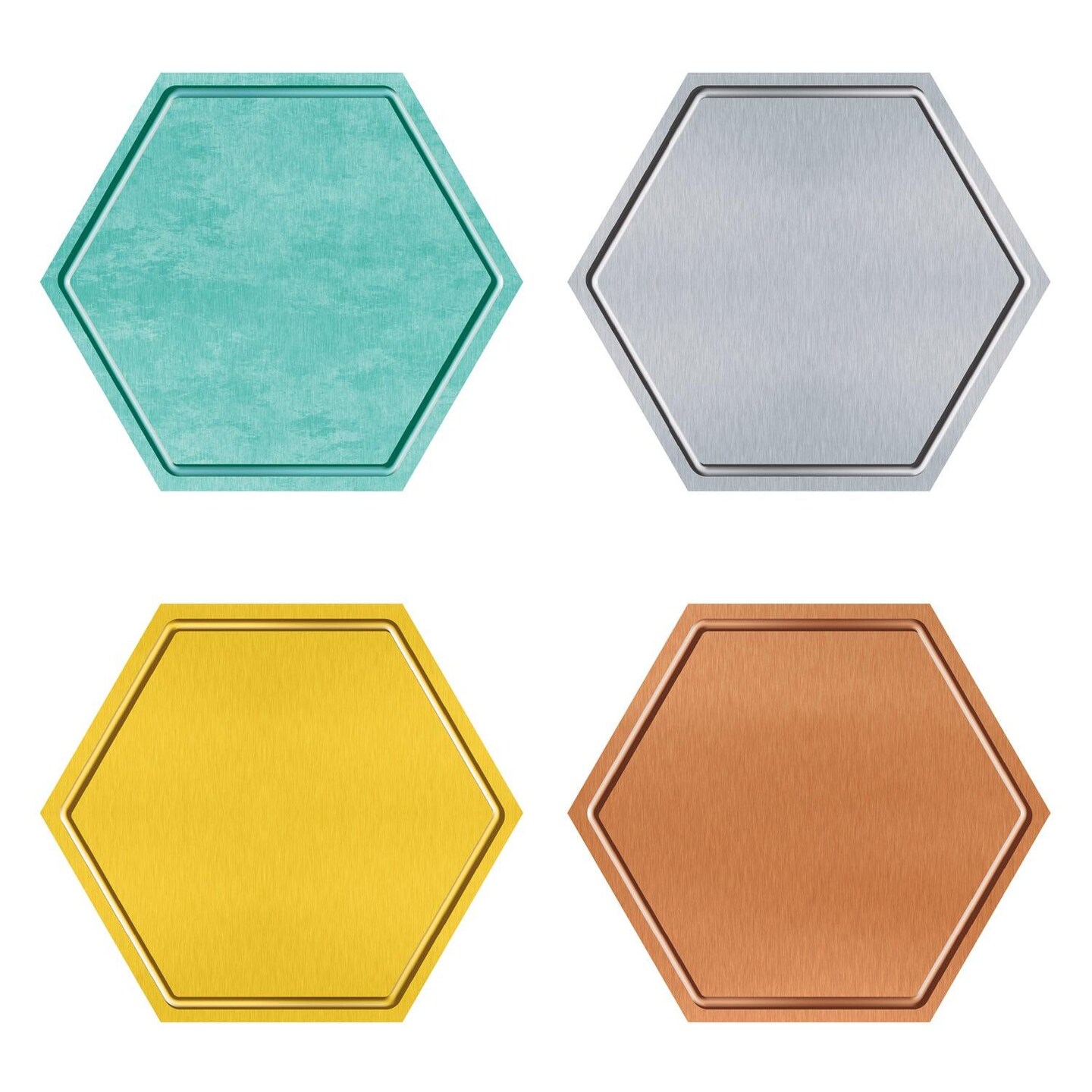 I &#x2665; Metal&#x2122; Hexagons Classic Accents&#xAE; Variety Pack, 36 Per Pack, 3 Packs