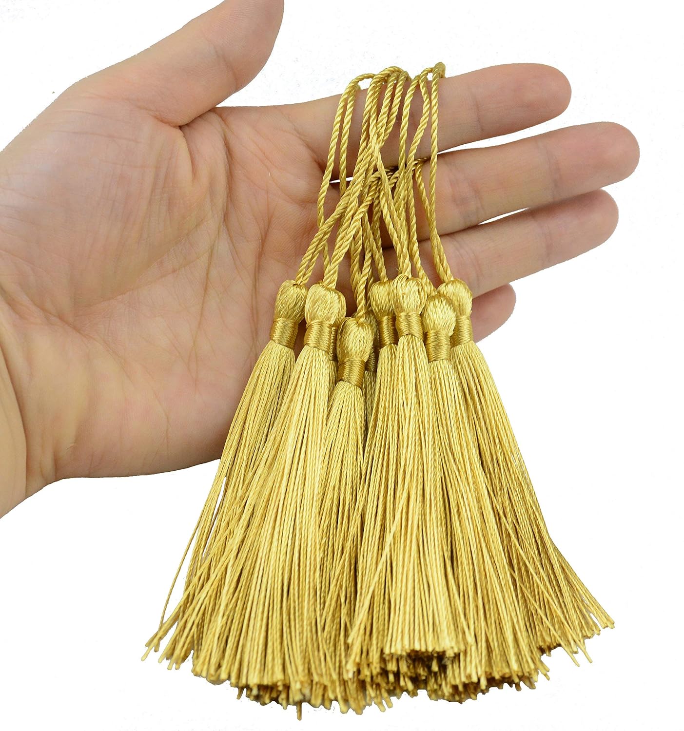 VAPKER 100-Piece Mixed Color Tassels - 5 Inch Silky Handmade Tassels With Loops For DIY Jewelry & Bookmarks