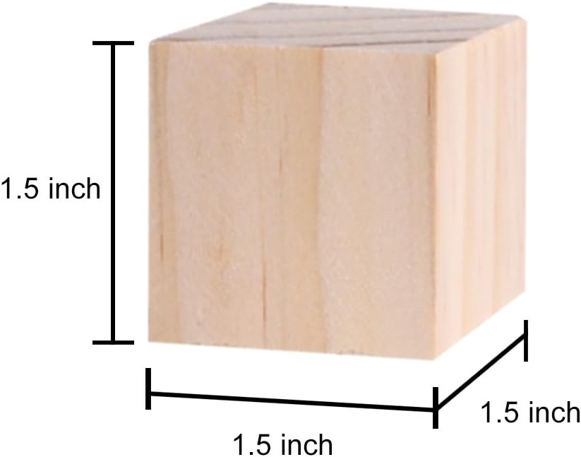40pcs 1.5 inch - Natural Solid Wood Square Blocks Wood Cubes Wood Cube Blocks – for Puzzle Making, Crafts, and DIY Projects (40pcs)