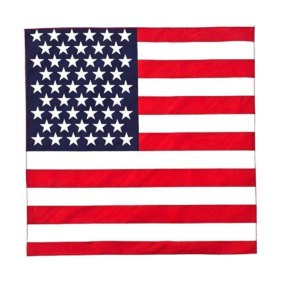 Daily Basic   American Flag Bandana Cotton - 22 inches - Bulk Wholesale Packs