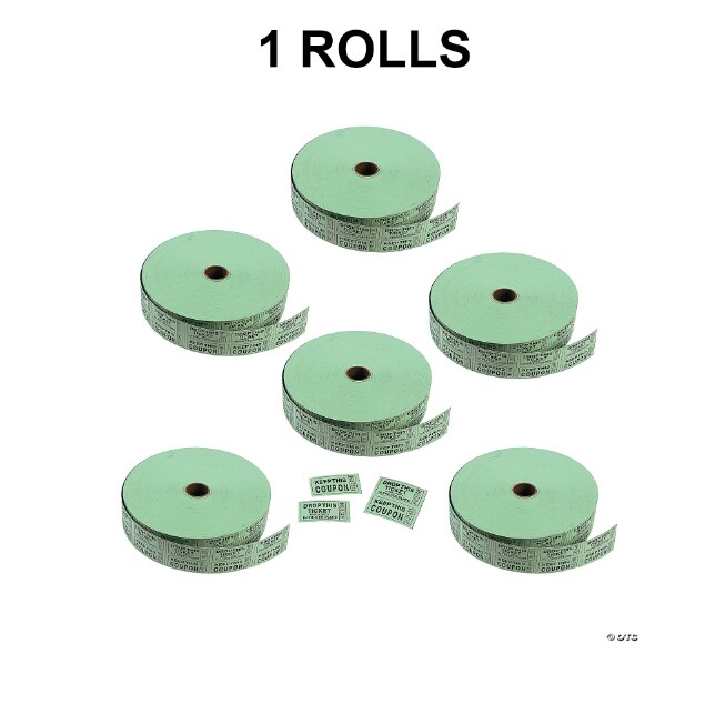 Bulk 12,000 Pieces Green Coupon Double Roll Tickets