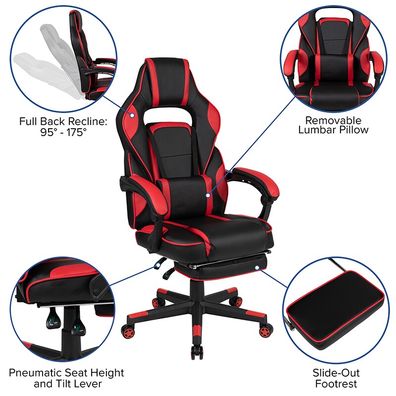 Flash Furniture Red Gaming Desk with Cup Holder and Headphone Hook