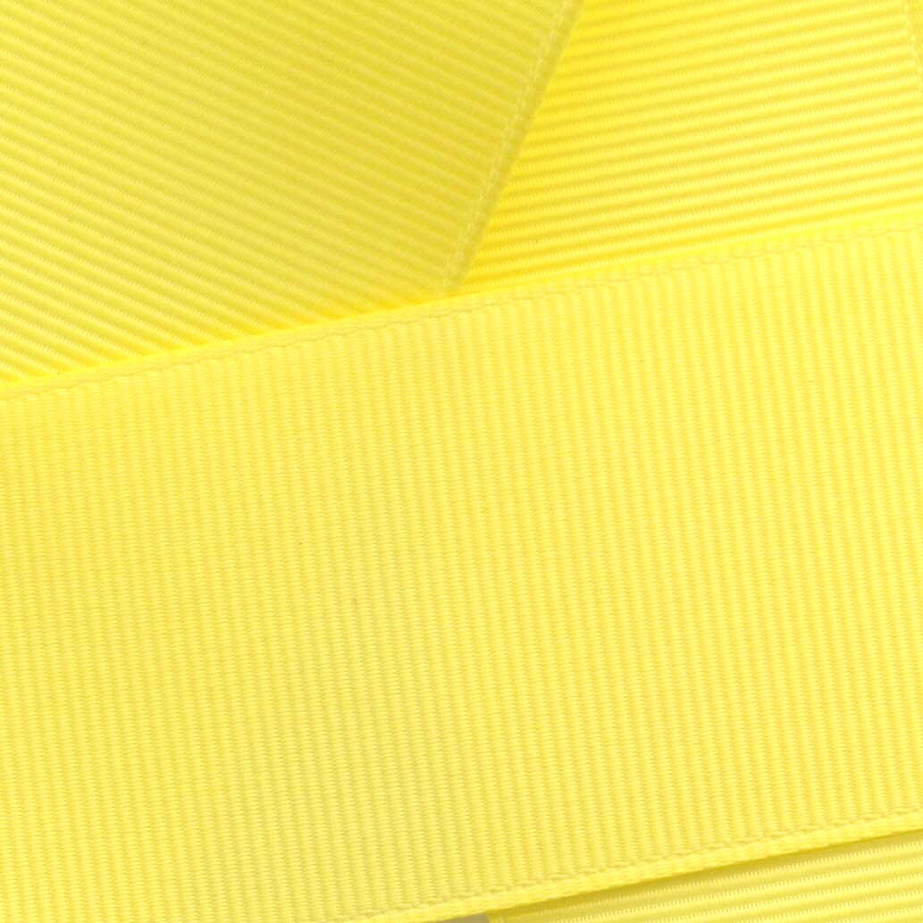 2.25&#x22; Grosgrain Ribbon Solid 640 Lemon 50 Yard