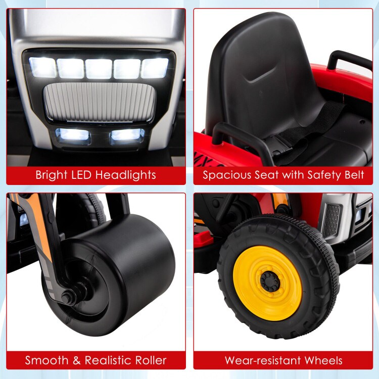 Kids Ride-On Road Roller with Manual and Parental Control