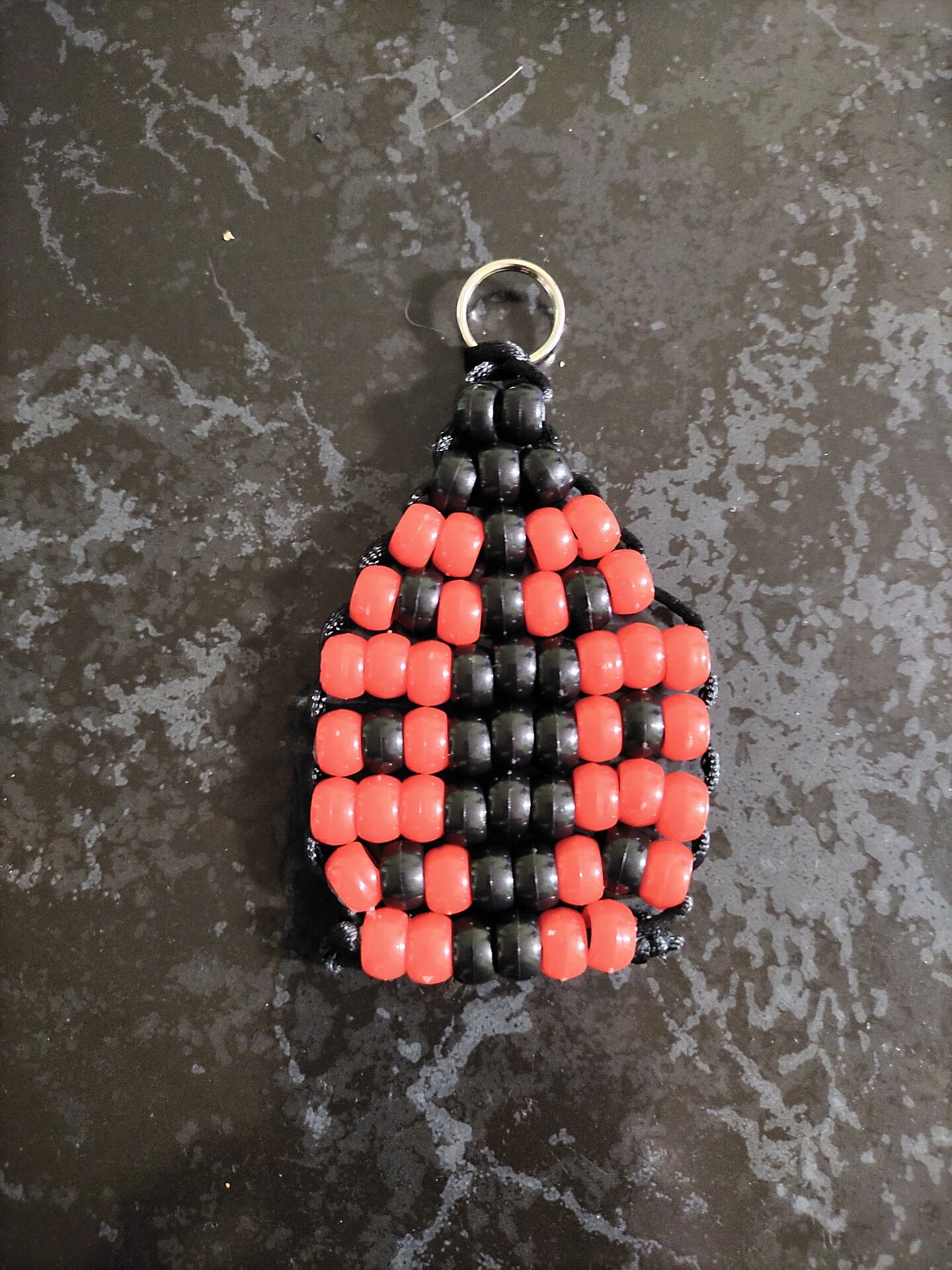 Cute Pony Bead Ladybug keychain, zipper pull, lanyard, backpack - Main Image