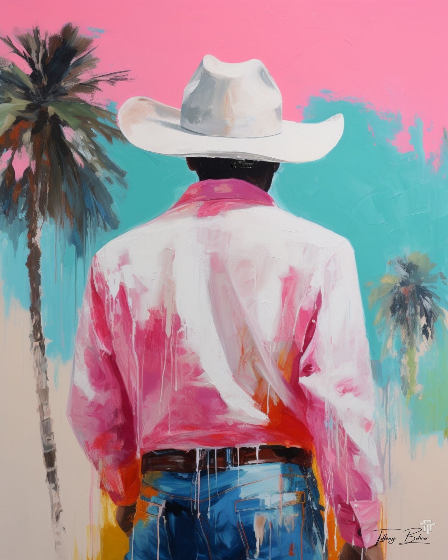 Cowboy Coast - Giclee Fine Art Print on Heavy Fine Art Paper - Original Art  by Tiffany Bohrer, Tipsy