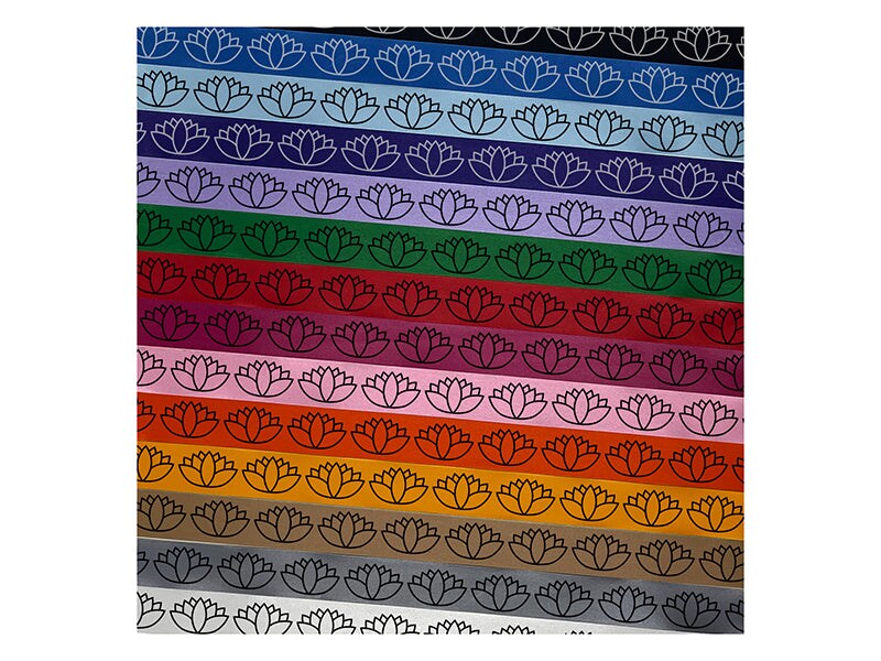 Yoga Lotus Flower Outline Satin Ribbon for Bows Gift Wrapping - 1&#x22; - 3 Yards