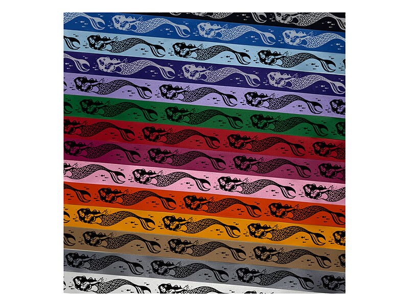 Elegant Mermaid Swimming in Ocean with Fish Satin Ribbon for Bows Gift Wrapping - 1&#x22; - 3 Yards