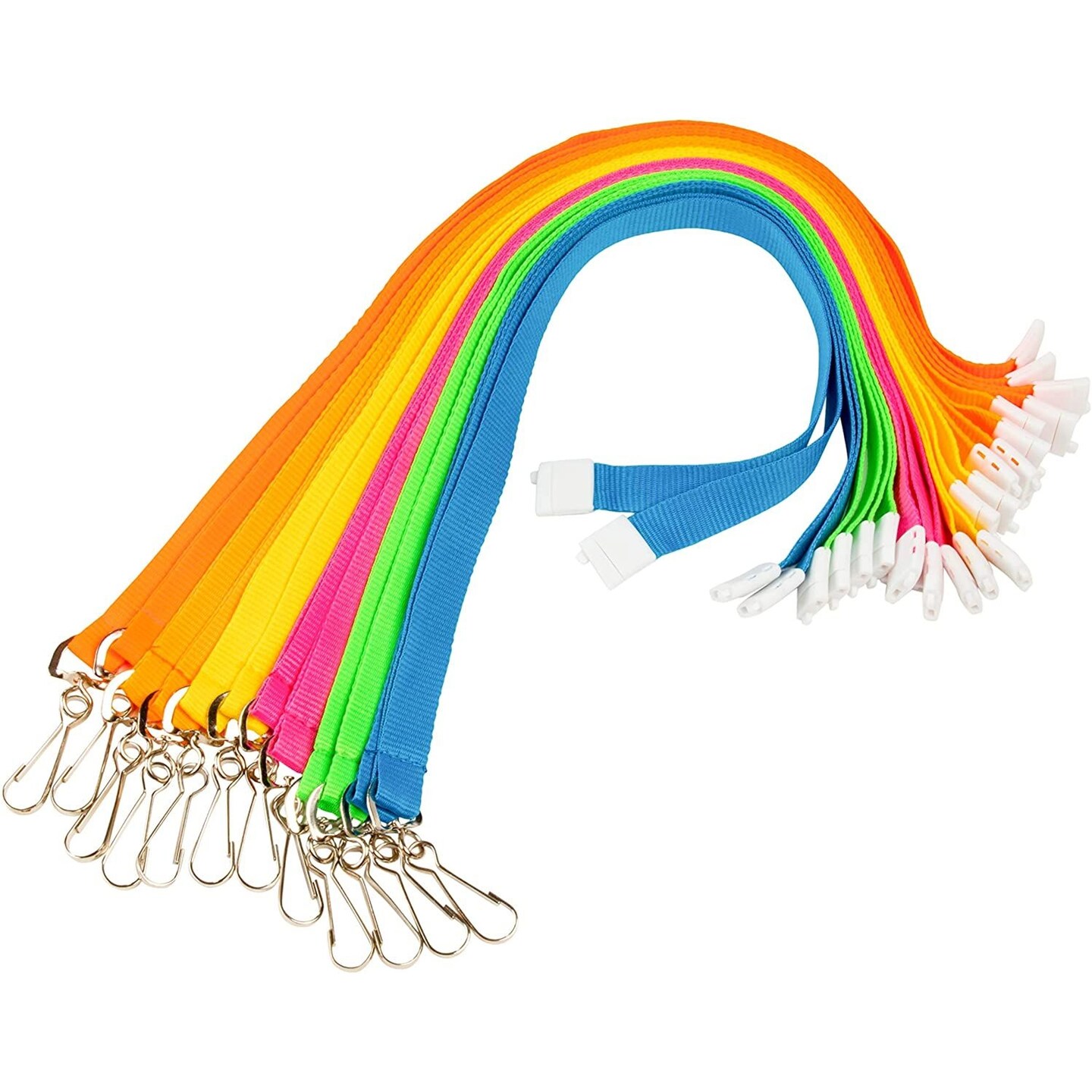 Neon Breakaway Neck Lanyards for Events, School IDs, Keys, and Badges (12 Pack)