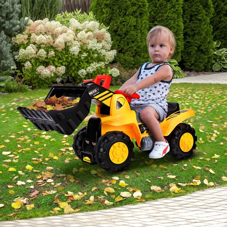 Kids Toddler Ride on Truck Excavator Digger - Yellow
