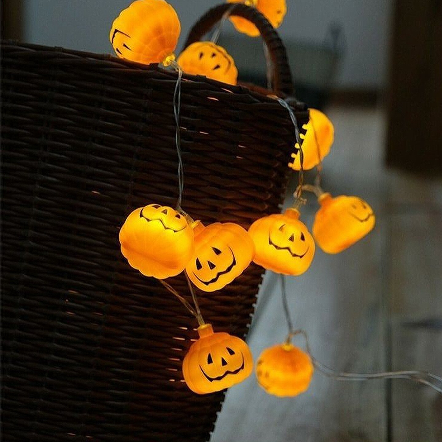 Eggracks by Global Phoenix Halloween String Lights 59IN Total Length Pumpkin LED Lamps