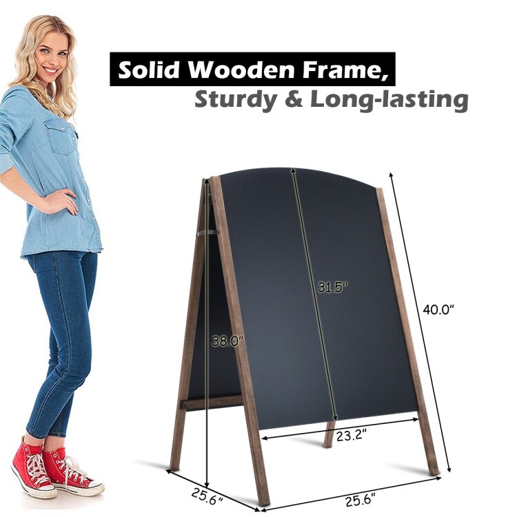 Wood A-Frame Sidewalk Signage Chalkboard