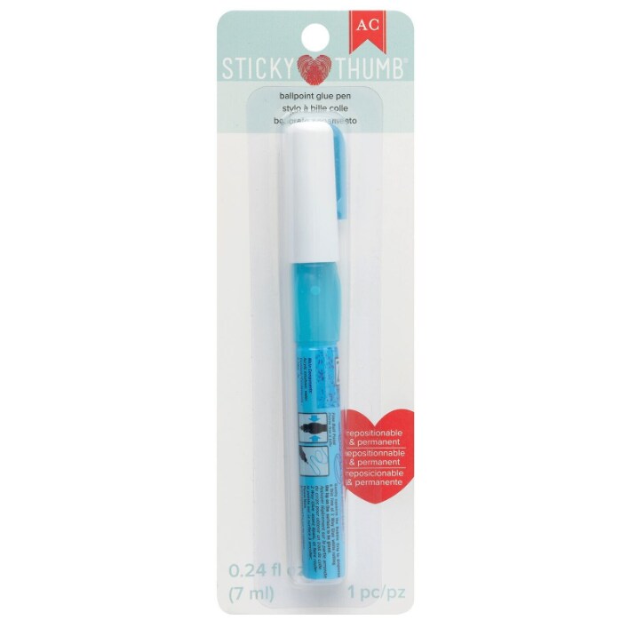 Zig Sticky Thumb 2-Way Glue Pen, 15mm BallPoint, 0.25 Oz Pack of 1 Pen 372626