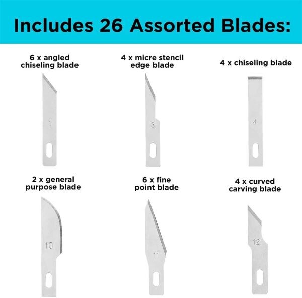 Craft Hobby Knife Kit With 26 Assorted Blades And Cutting Mat