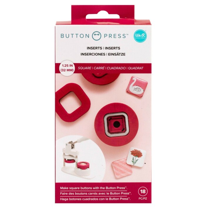 American Crafts We R Memory Keepers INSERT - BUTTON PRESS - SQUARE BUTTON 661103