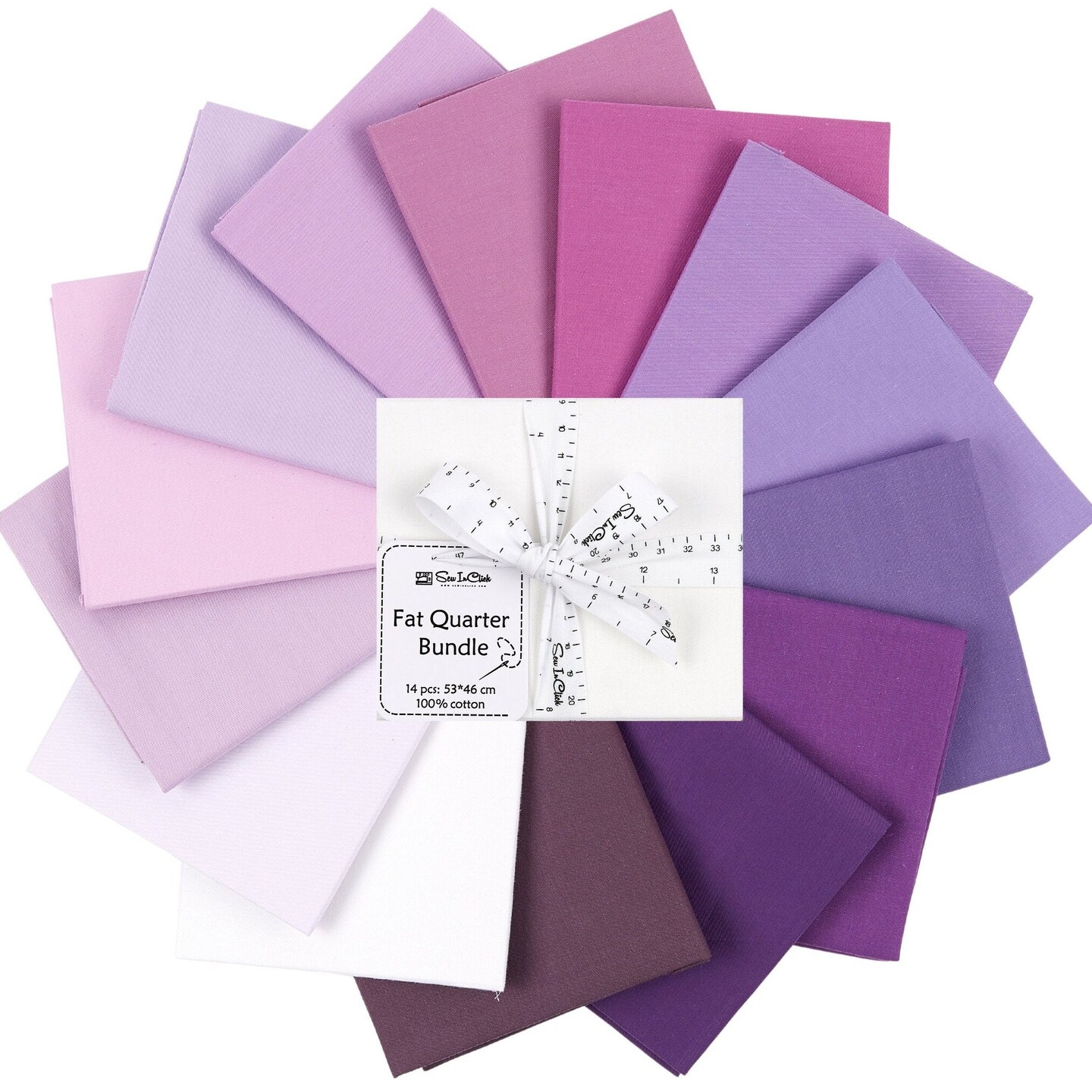 Fat Quarter Bundle -100% Cotton | Pure Solids | Shades of Purple and Magenta l Mix Colors | Quilting &#x26; Crafting Soft Fabric | Special Gift