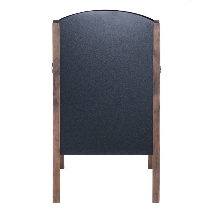 Black Wooden Folding A-Frame Double-Sided Chalkboard Sign for Sidewalk Advertising