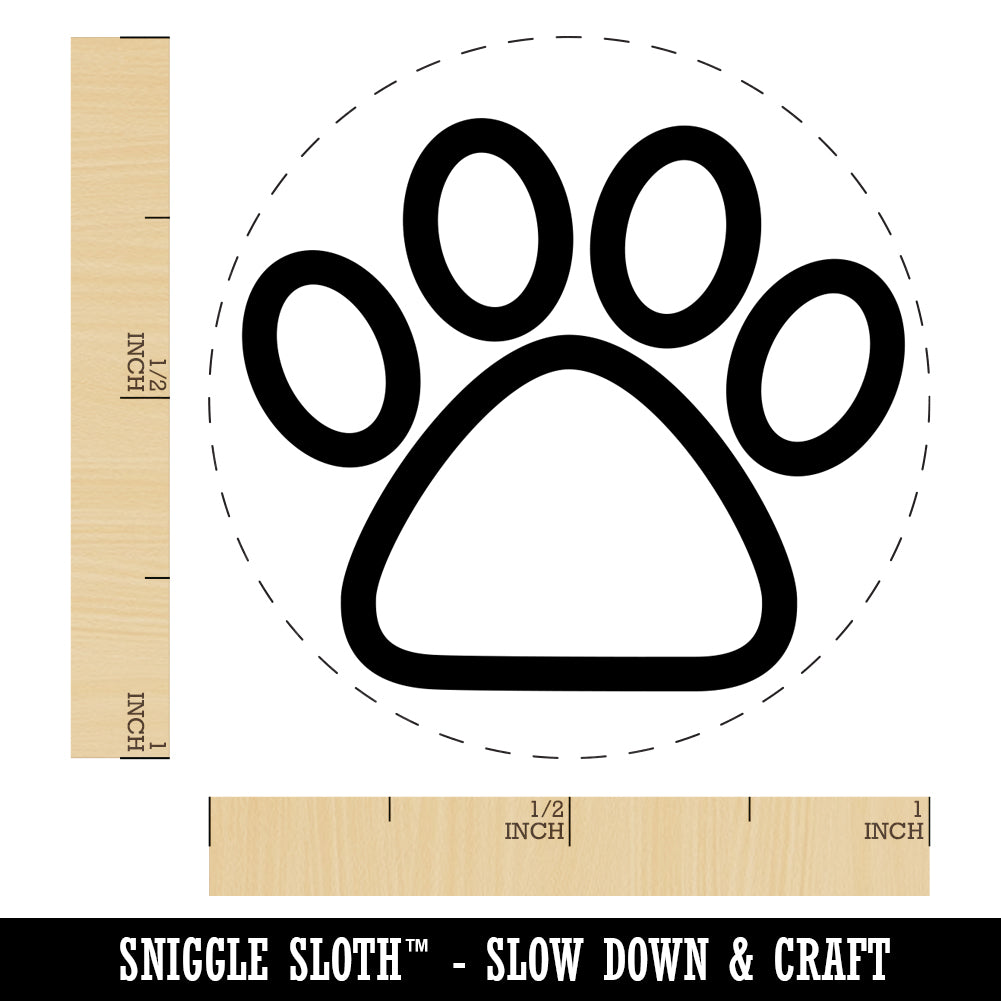Paw Print Outline Dog Cat Self-Inking Rubber Stamp for Stamping Crafting Planners