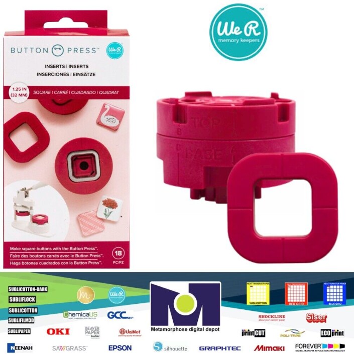 American Crafts We R Memory Keepers INSERT - BUTTON PRESS - SQUARE BUTTON 661103