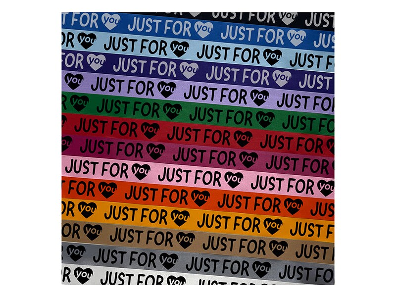 Just for You with Heart Satin Ribbon for Bows Gift Wrapping - 1&#x22; - 3 Yards