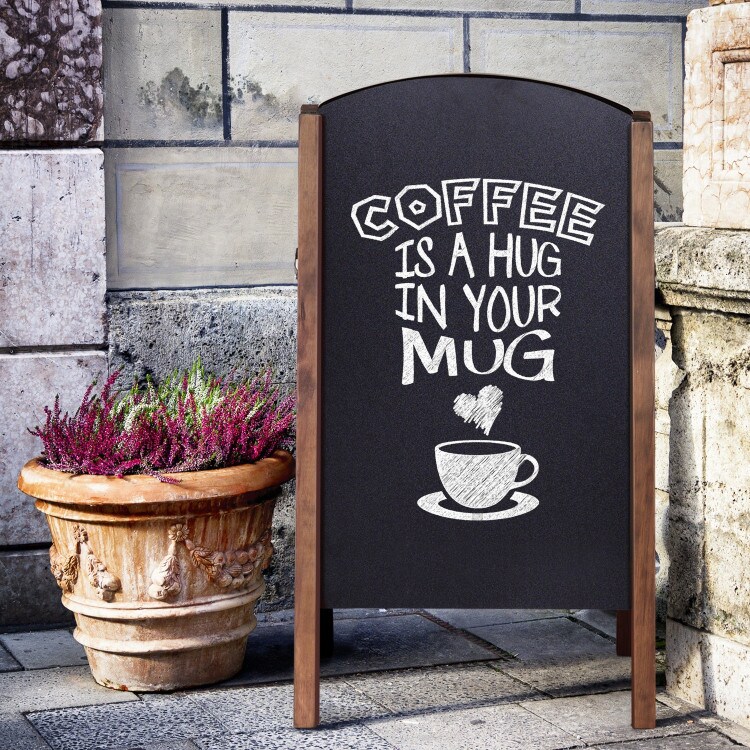 Wood A-Frame Sidewalk Signage Chalkboard