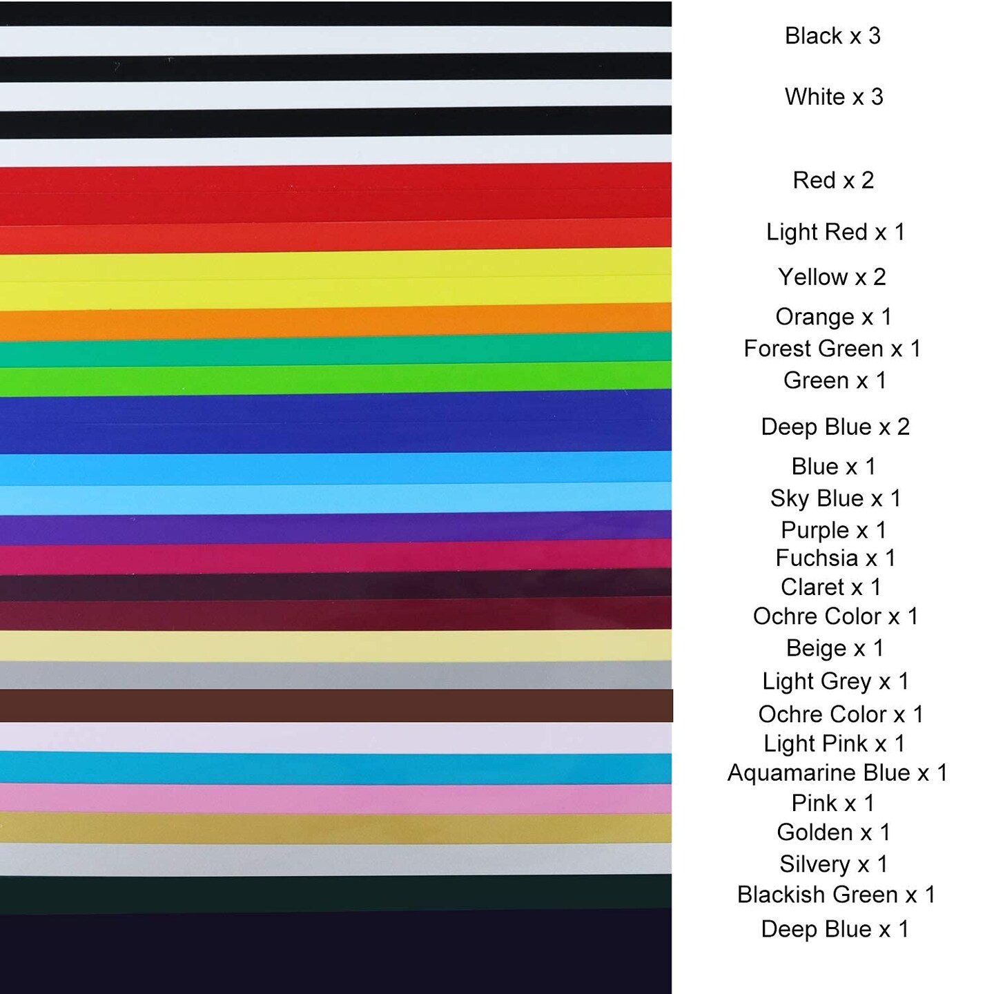 HTV Heat Transfer Vinyl Bundle: 32 Pack Assorted Colors 12"x10" Sheets, Iron On Vinyl for T-Shirt