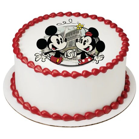 Mickey Mouse &#x26; Friends Cafe Minnie Edible Cake Image PhotoCake&#xAE;