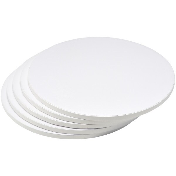 14&#x22; Round White Foil Cake Board 5ct