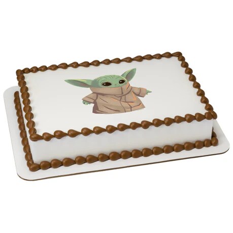 Star Wars The Mandalorian The Child Baby Yoda Edible Cake Image PhotoCake&#xAE;