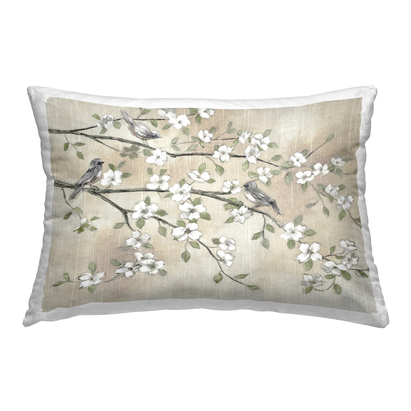 Stupell Industries Apple Blossom Birds Decorative Printed Throw Pillow