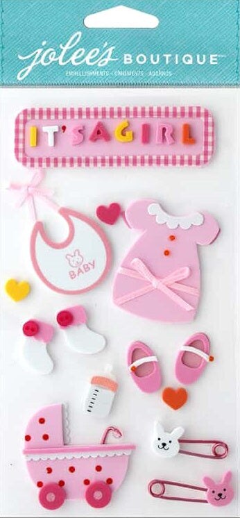 Jolee&#x27;s Baby Girl Dimensional Stickers Collage